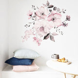 Removable Wall Stickers Watercolour Dusty Pink Flowers Leaves - Extra Image