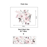 Removable Wall Stickers Watercolour Dusty Pink Flowers Leaves - Extra Image