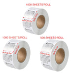 Suffocation Warning Labels Roll 3 Sizes Available Strong Water-Based Adhesive - 4x3cm