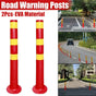 2PCS Road Warning Post Flexible Traffic Bollard Reflective Parking Driveway