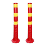 2PCS Road Warning Post Flexible Traffic Bollard Reflective Parking Driveway
