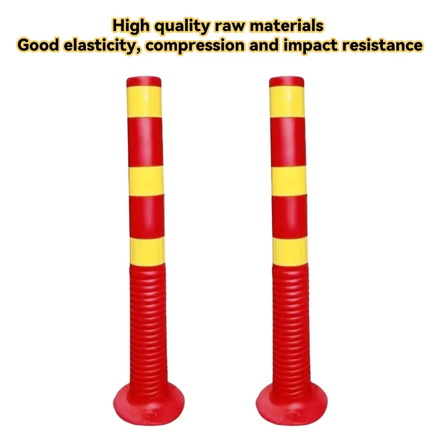 2PCS Road Warning Post Flexible Traffic Bollard Reflective Parking Driveway