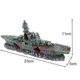 Aquarium Shipwreck Ship Fish Tank Resin Sunken Ship Fishing Hiding Pot Decor