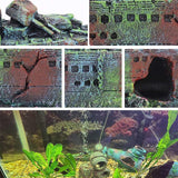 Aquarium Shipwreck Ship Fish Tank Resin Sunken Ship Fishing Hiding Pot Decor - 45-Degree Angle