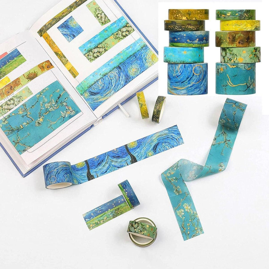 Gold Foil Washi Tape Set Decorative Craft Tape for Gift Wrapping Scrapbooking - YSSCJ