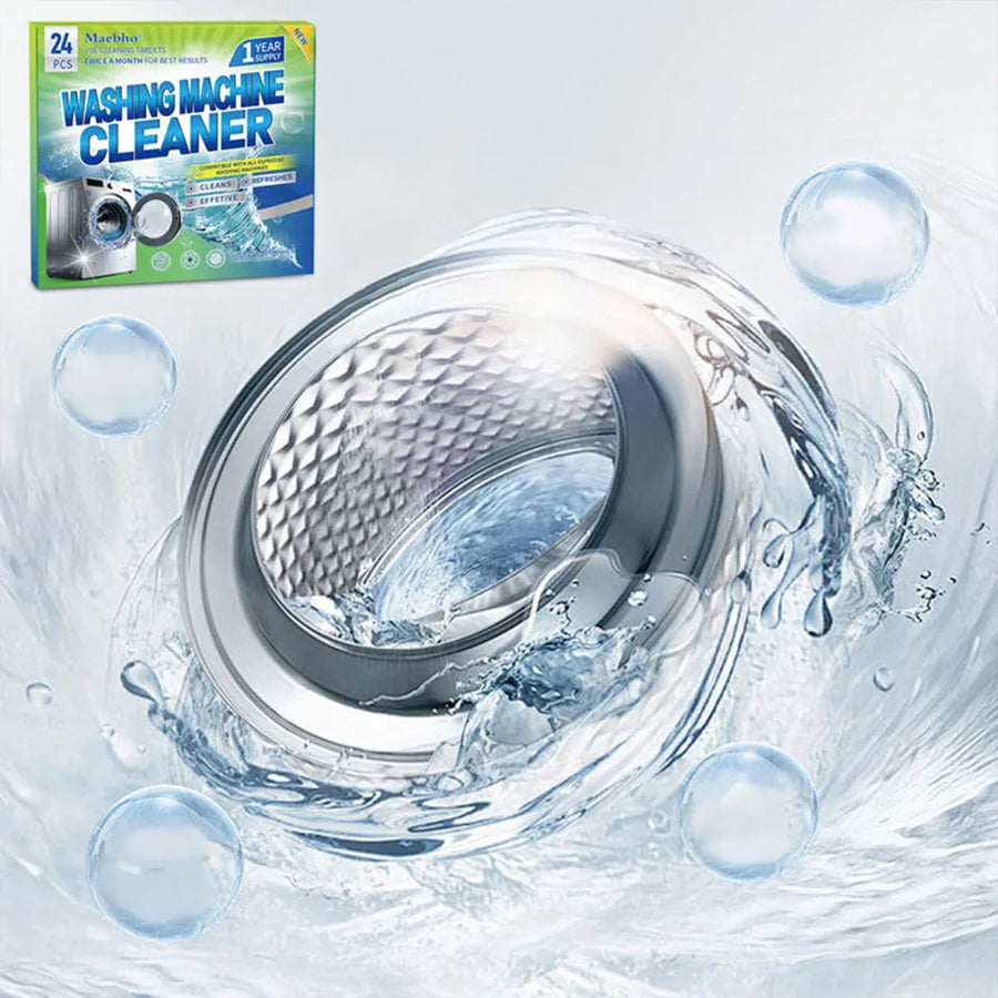 24PCS Effervescent Tablets Washing Machine Cleaner Deep Stain and Odor Removal