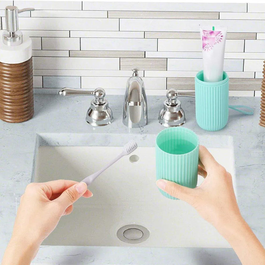 Travel Toothbrush and Toothpaste Holder Portable Bathroom Storage Box Case Cover - Grey