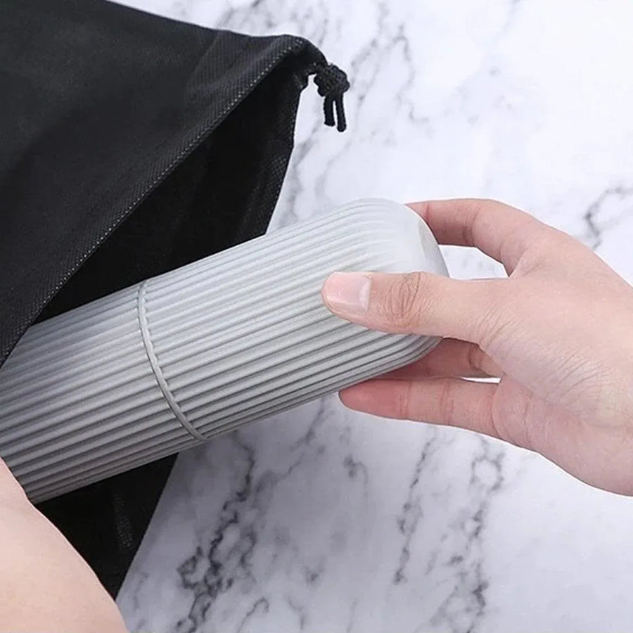 Travel Toothbrush and Toothpaste Holder Portable Bathroom Storage Box Case Cover - Grey
