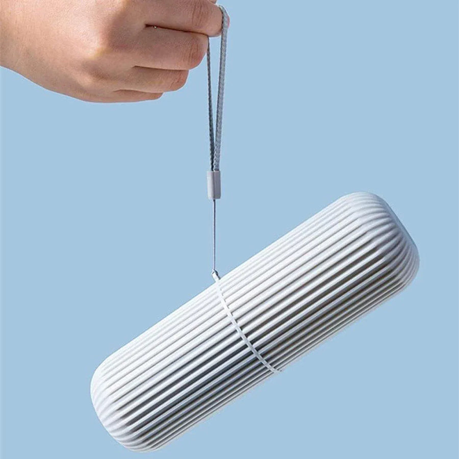 Travel Toothbrush and Toothpaste Holder Portable Bathroom Storage Box Case Cover - Grey
