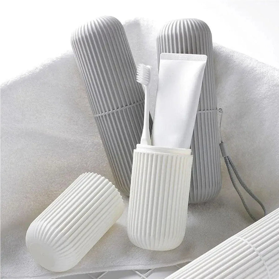 Travel Toothbrush and Toothpaste Holder Portable Bathroom Storage Box Case Cover - Green