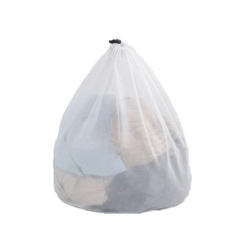 Laundry Washing Mesh Net Bag Drawstring Delicate Cloth Cleaning Clothes Lingerie - XL (80*60CM)