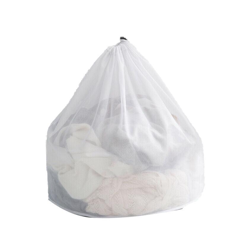 Laundry Washing Mesh Net Bag Drawstring Delicate Cloth Cleaning Clothes Lingerie - XL (80*60CM)