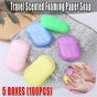 100Pcs Scented Foaming Paper Soap Portable Washing Sheets for Travel