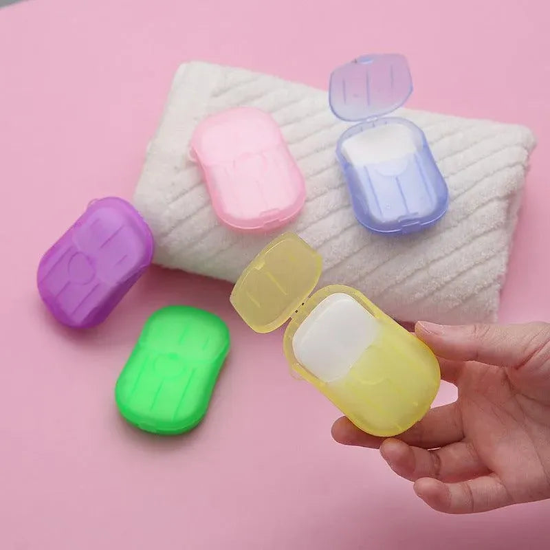 100Pcs Scented Foaming Paper Soap Portable Washing Sheets for Travel