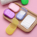 100Pcs Scented Foaming Paper Soap Portable Washing Sheets for Travel