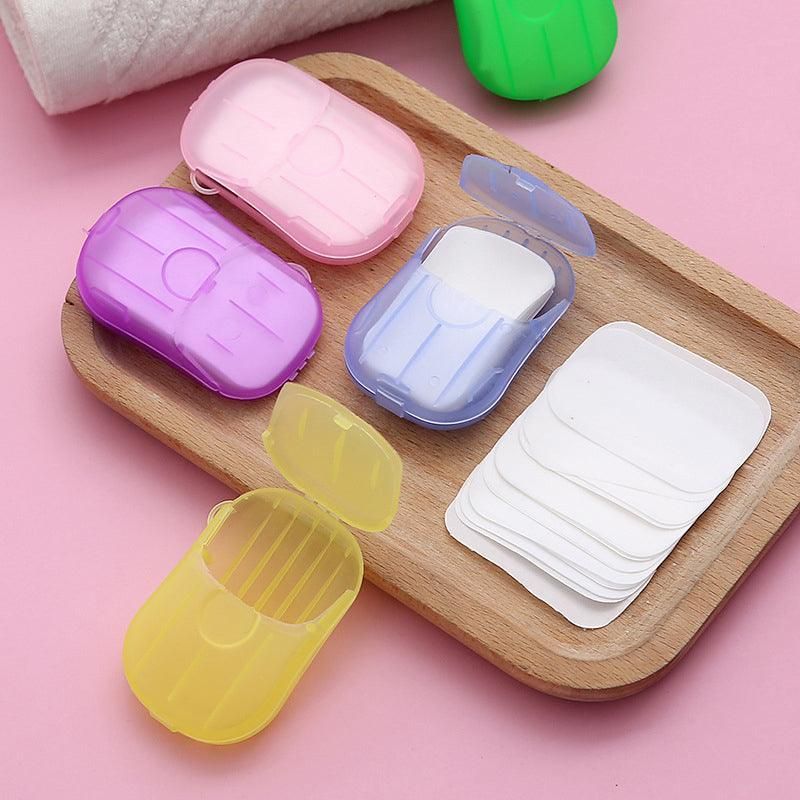 100Pcs Scented Foaming Paper Soap Portable Washing Sheets for Travel