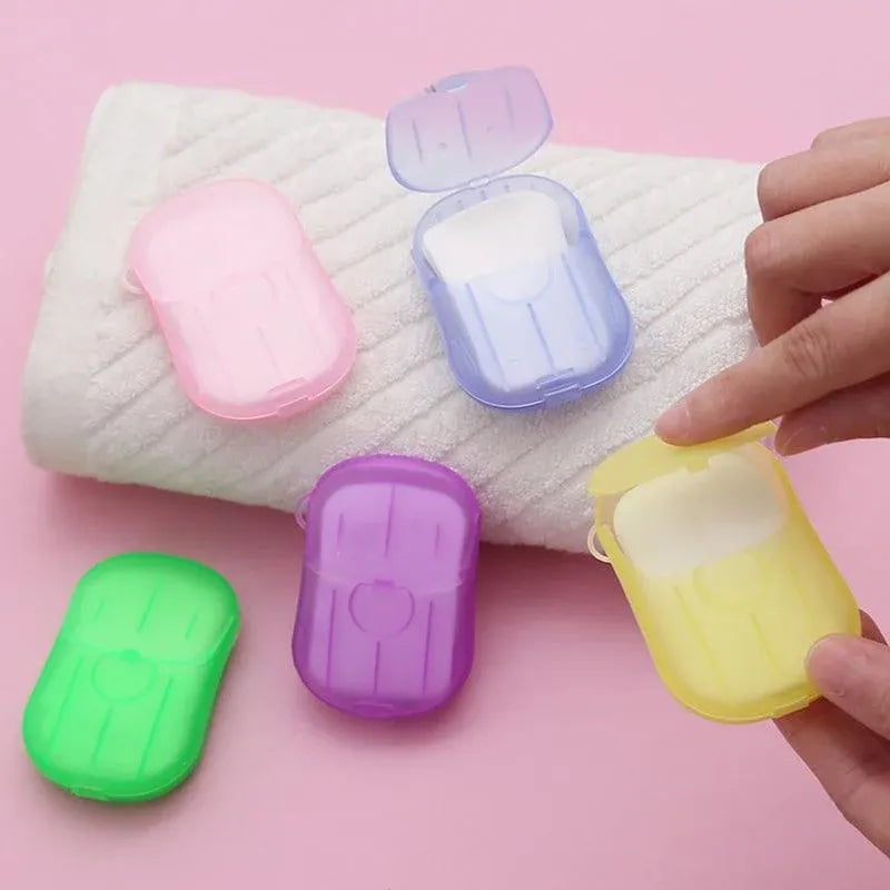100Pcs Scented Foaming Paper Soap Portable Washing Sheets for Travel