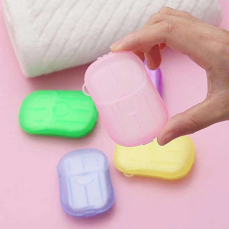 100Pcs Scented Foaming Paper Soap Portable Washing Sheets for Travel