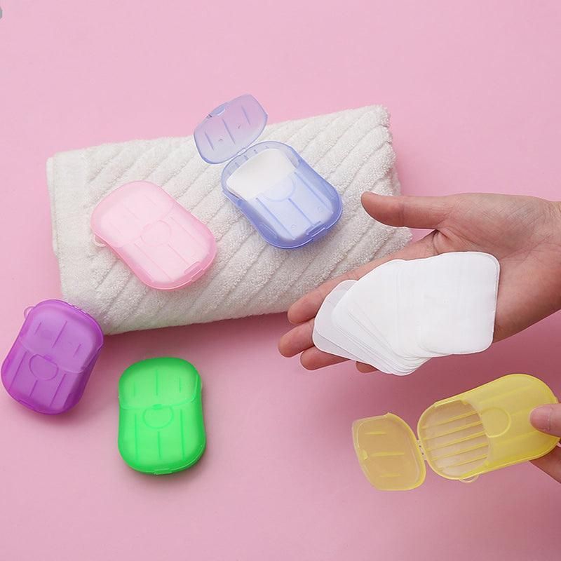 100Pcs Scented Foaming Paper Soap Portable Washing Sheets for Travel