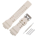 16mm TPU Watch Strap Compatible with G Series GA100 G8900 GW8900 with Tool Pins - Black