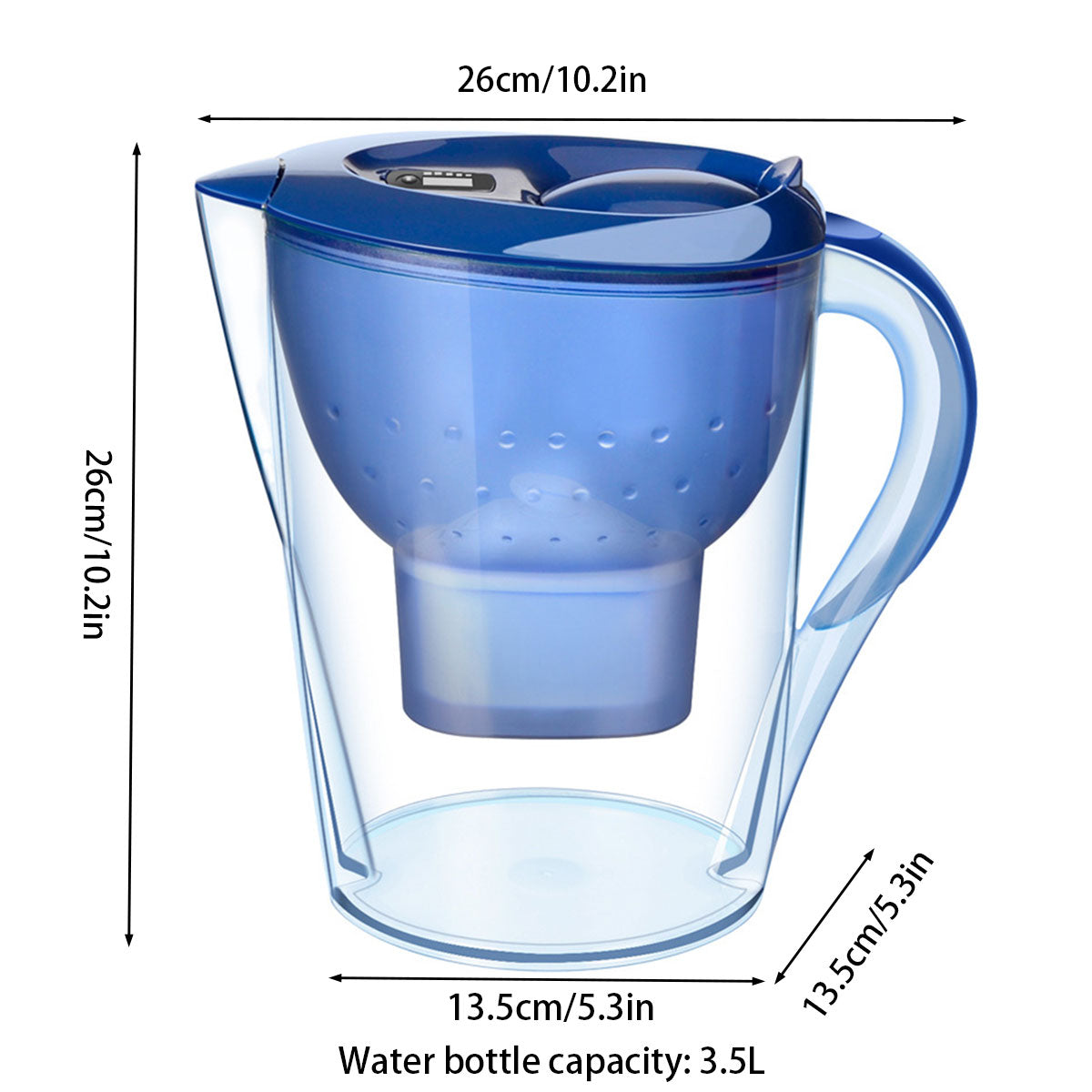 3.5L Water Purifier Kitchen Household Filter Kettle Live Water Filtration System