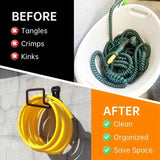 Garden Patio Storage Hooks Heavy Duty Hose Holder Organiser Wall Mount Hooks - Top-Down View