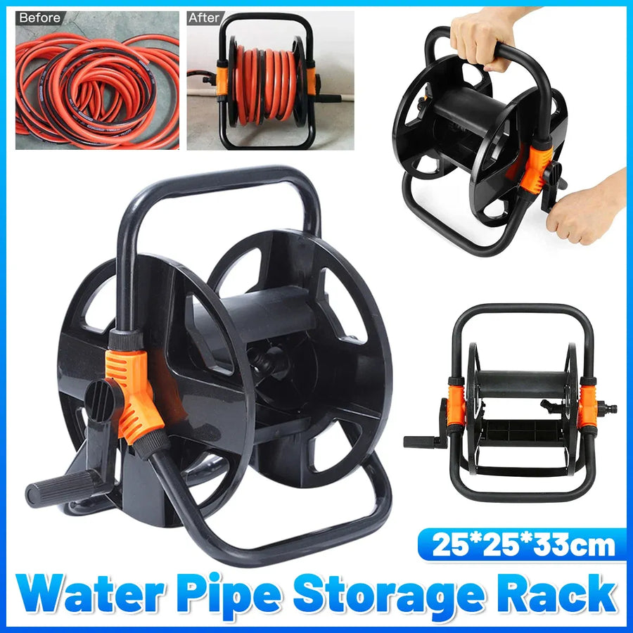 Garden Hose Storage Rack Pipe Holder Car Wash Water Winding Reel Organizer