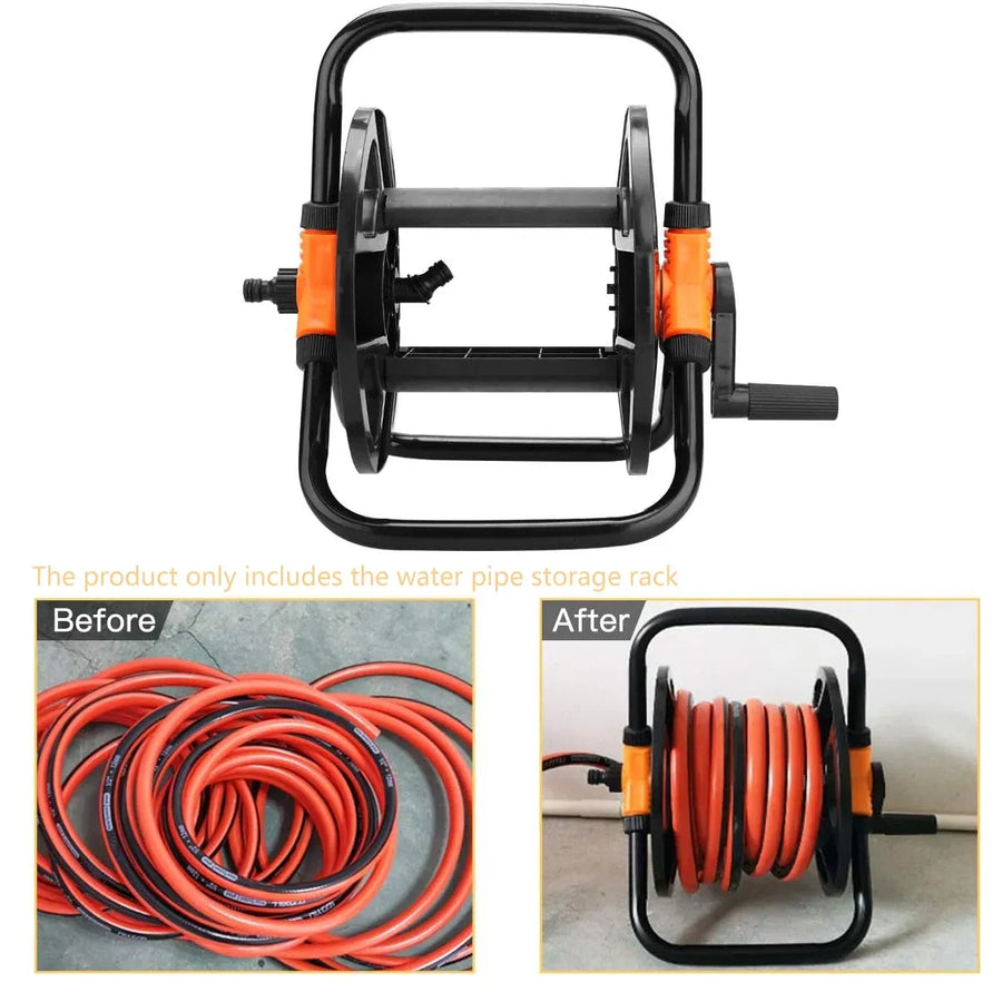 Garden Hose Storage Rack Pipe Holder Car Wash Water Winding Reel Organizer
