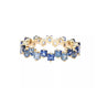 Square Design 1.2ct Simulated Diamond Women Engagement Ring Rose Gold Plated - Water Blue-Size 6