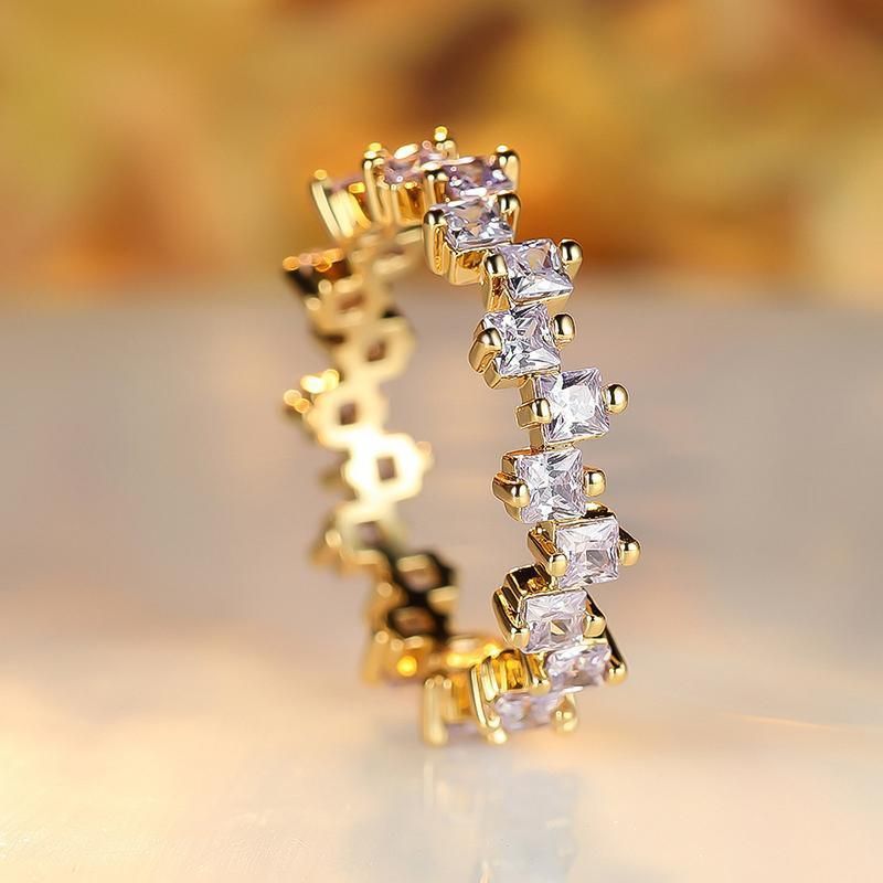 Square Design 1.2ct Simulated Diamond Women Engagement Ring Rose Gold Plated - Water Blue-Size 6