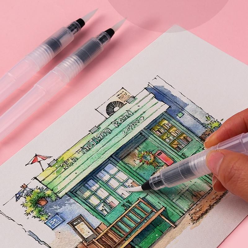 6PCS Water Brush Pen Set for Watercolour Calligraphy and Painting