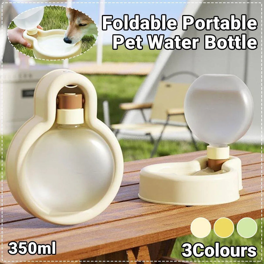 Portable Foldable Pet Water Cup Large Capacity Dog Bowl Puppy Travel Kettle - White