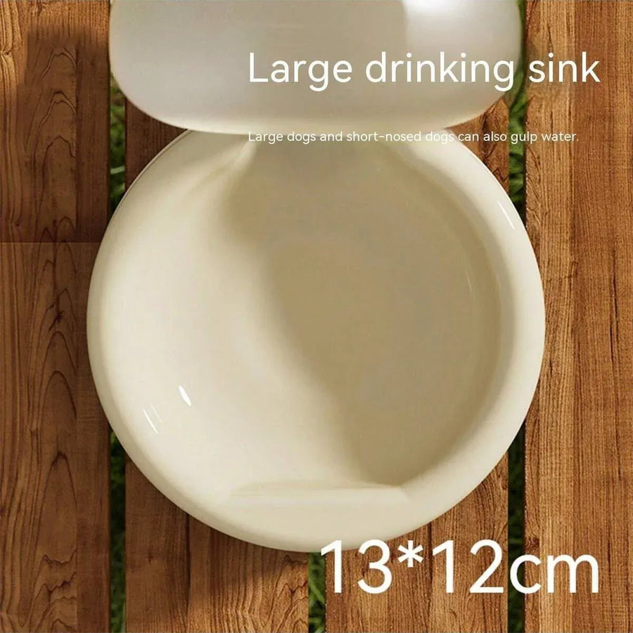 Portable Foldable Pet Water Cup Large Capacity Dog Bowl Puppy Travel Kettle - White