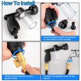 Washing Nozzle Plant Pet Hose 8-Mode Garden Car Water Foam Sprayer Soap Dispenser - Green
