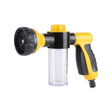 Washing Nozzle Plant Pet Hose 8-Mode Garden Car Water Foam Sprayer Soap Dispenser - Yellow - Close-Up Angle