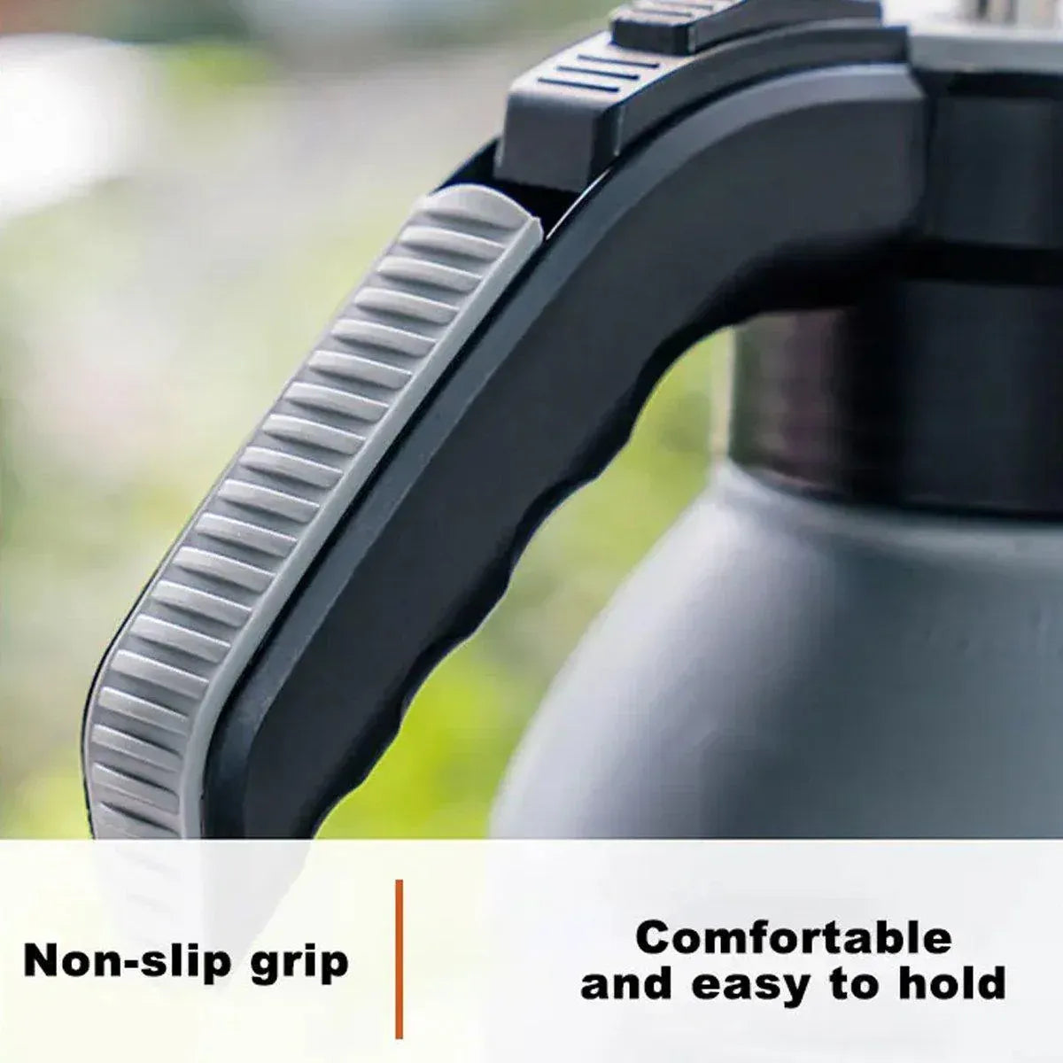 Pressure Pump Spray Bottle 2L Easy Pump Adjustable Nozzle Garden Watering Flower - Grey