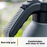 Pressure Pump Spray Bottle 2L Easy Pump Adjustable Nozzle Garden Watering Flower - Grey - Low Angle