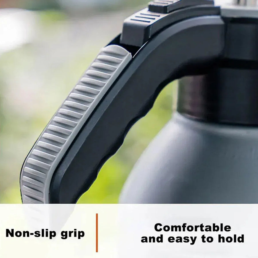 Pressure Pump Spray Bottle 2L Easy Pump Adjustable Nozzle Garden Watering Flower - Grey