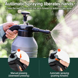 Pressure Pump Spray Bottle 2L Easy Pump Adjustable Nozzle Garden Watering Flower - Grey - 45-Degree Angle