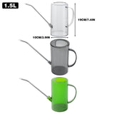Watering Can Long Spout For Indoor Outdoor Garden Potted Plants Flowers Use - Green - Side View