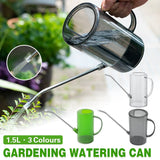 Watering Can Long Spout For Indoor Outdoor Garden Potted Plants Flowers Use - Transparent - Front View