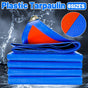 Waterproof Plastic Tarp Cover Heavy Duty Ground Sheet Rainproof Dustproof Blue - 2x3m
