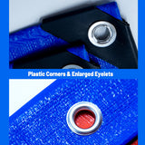 Waterproof Plastic Tarp Cover Heavy Duty Ground Sheet Rainproof Dustproof Blue - 2x3m - Top-Down View