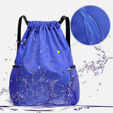 Sports Backpacks Large Capacity Waterproof Bag Sport Bag - Black - Top-Down View