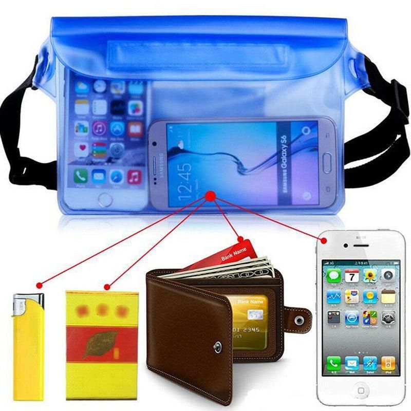 Waterproof Underwater Waist Belt Bum Bag Beach Swimming Boating Dry Phone Pouch - Grey