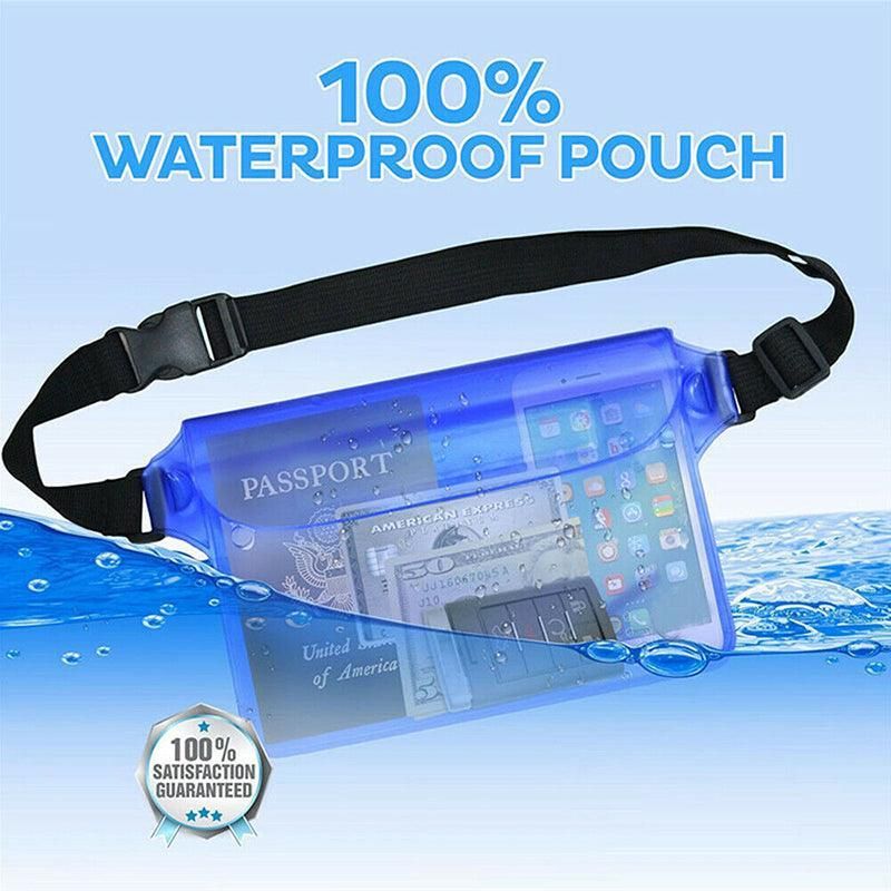 Waterproof Underwater Waist Belt Bum Bag Beach Swimming Boating Dry Phone Pouch - Grey