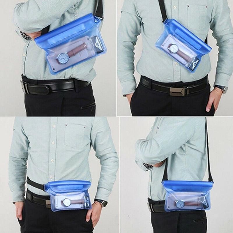 Waterproof Underwater Waist Belt Bum Bag Beach Swimming Boating Dry Phone Pouch - Grey