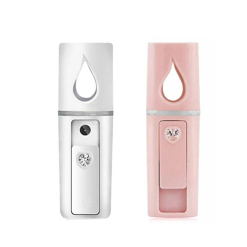 L2 Mini Nano Facial Mister With Top Mirror Rechargeable Cool Mist Sprayer  Au - Pink