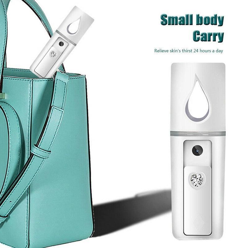 L2 Mini Nano Facial Mister With Top Mirror Rechargeable Cool Mist Sprayer  Au - Pink