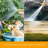 2Pcs High Pressure Water Spray Handle Nozzle Brass Garden Hose Pipe Lawn Car Wash - Side View